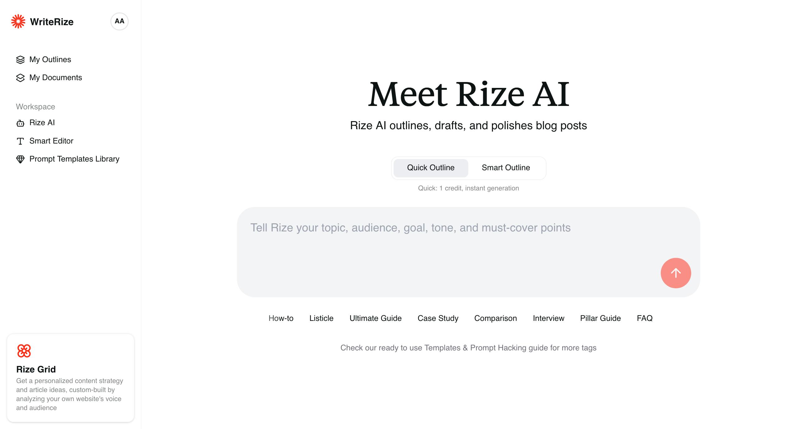 WriteRize Dashboard Preview 1
