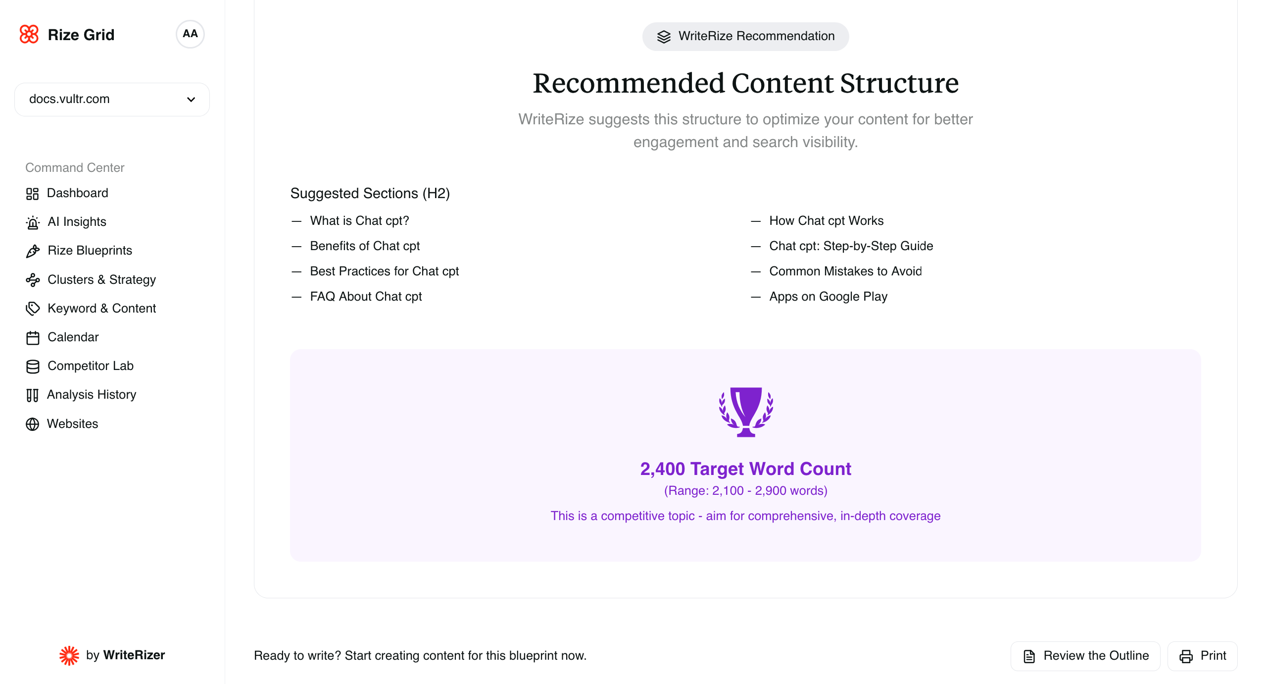 WriteRize Dashboard Preview 8
